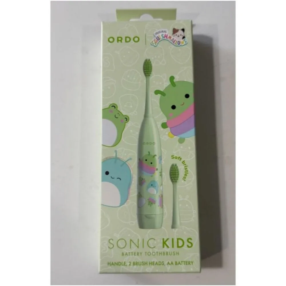 Ordo Sonic Kids Battery Toothbrush with Extra Brush Rutabaga Green NEW